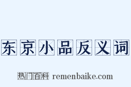 东京小品反义词是什么意思的图片